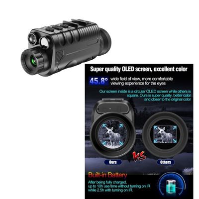 Obiettivo da 34 mm Lente binocolare 1080p Dispositivo di visione notturna a infrarossi 5x256GB