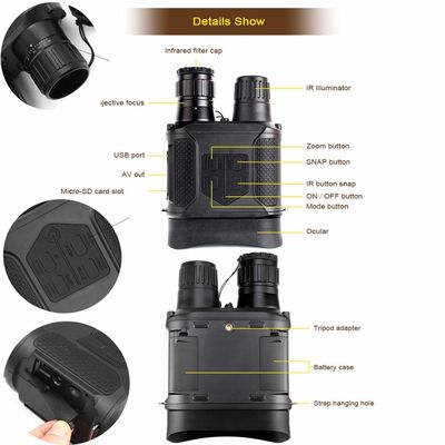 2X ingrandimento binocoli di visione notturna con 3W 850mm IR LED