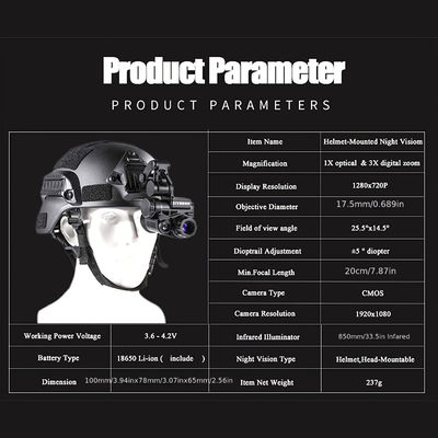 Casco militare montato Occhiali di visione notturna Wifi IR 1080p Hd