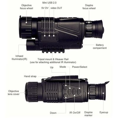 End P1S X Infrarosso Digital Night Vision Monocular 200m 3.7V Night Hunter binocoli