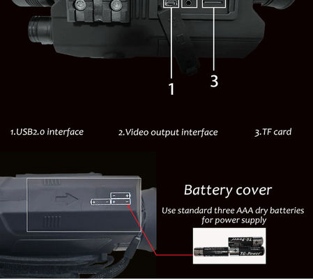 Envg Visione notturna binoculare portatile 6X Telescopio di caccia digitale a colori Nvgs