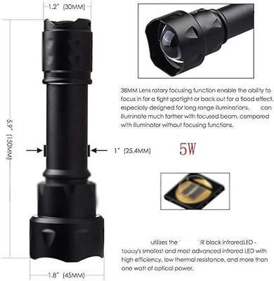 Tipo di sorgente luminosa IR 940 nm con percorso luminoso a LED da 850 nm Distanza di percorso luminoso 100 metri Batterie di alluminio-litio-polimero richieste