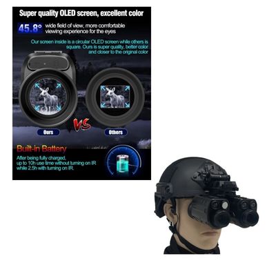 Occhiali di visione notturna a infrarossi NVG07S con lente obiettiva da 25 mm con risoluzione video 4K