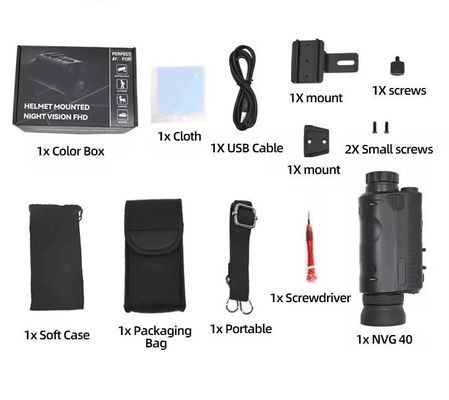 Occhiali di visione notturna civili TYPE C USB Batteria al litio ricaricabile Risoluzione 9 milioni