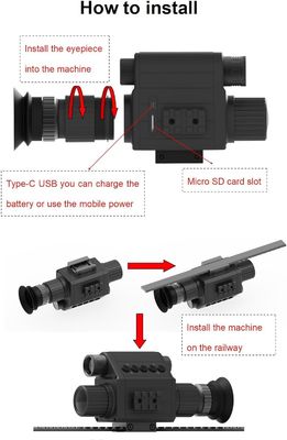 M5 Digital 1080P Day &amp; Night Vision Rifle Scope Hunting Monocular Camera con 850 o 940 nm IR (M5-50-IR940-GP)